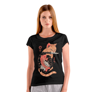 Nome do produto Camiseta baby look Gato Cultura japonesa O TATUADO - BLGCJ39