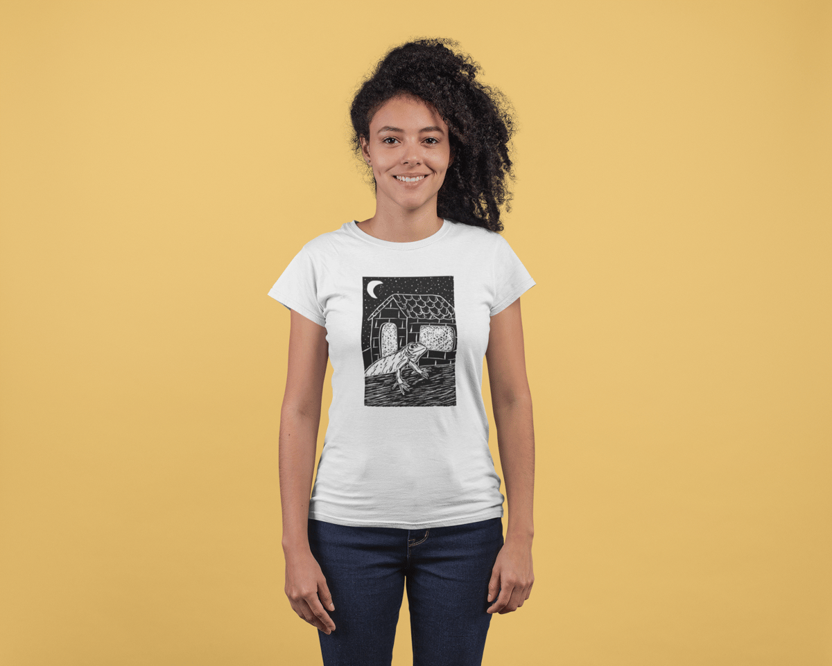 Nome do produto: Baby Look - Calango no quintal