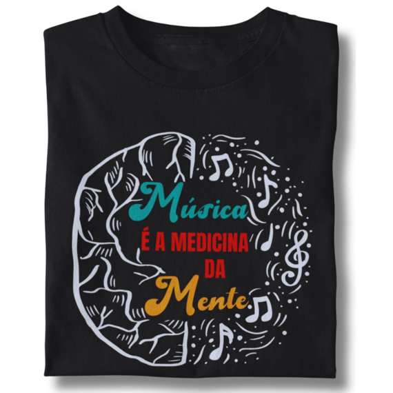 Camiseta Unissex Música É a Medicina da Mente