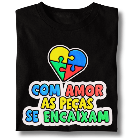 Camiseta Baby Long Com Amor As Peças Se Encaixam