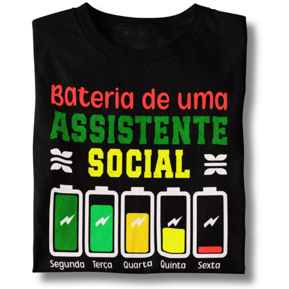 Camiseta Baby Long Bateria de Uma Assistente Social - Dias da Semana