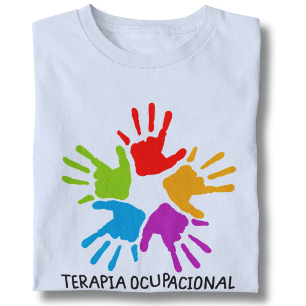 Nome do produto: Camiseta Baby Long - Terapia Ocupacional - Marca das Mãos Com Tinta Colorida
