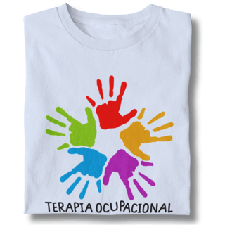 Nome do produto Camiseta Baby Long - Terapia Ocupacional - Marca das Mãos Com Tinta Colorida