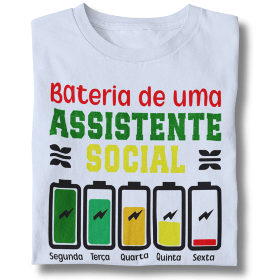 Camiseta Baby Long Bateria de Uma Assistente Social - Dias da Semana
