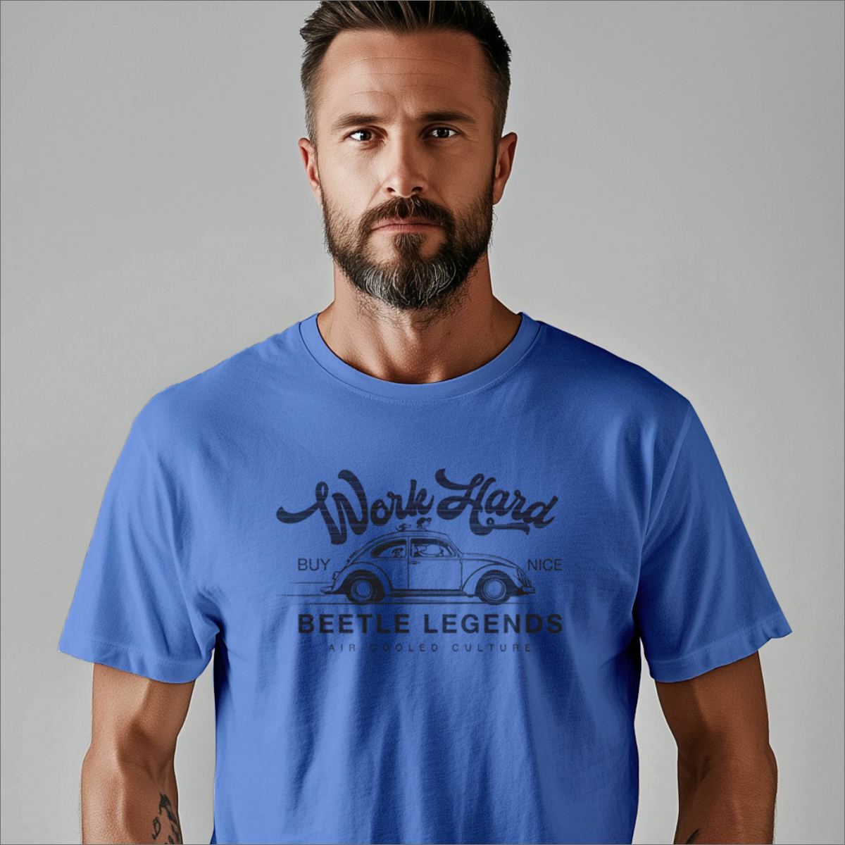 Nome do produto: Camiseta Estonada Work Hard Buy Nice Fusca
