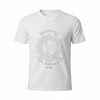 Nome do produto camisa Recomeço com leveza e fé