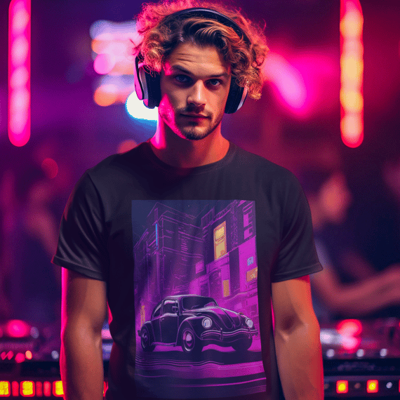 Camiseta Fusca Neon Noite