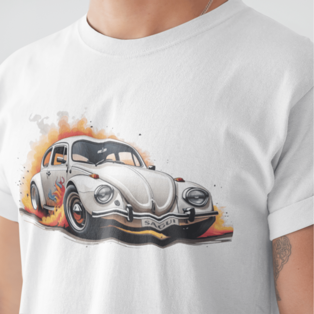 Nome do produto: Camiseta Fusca Chama