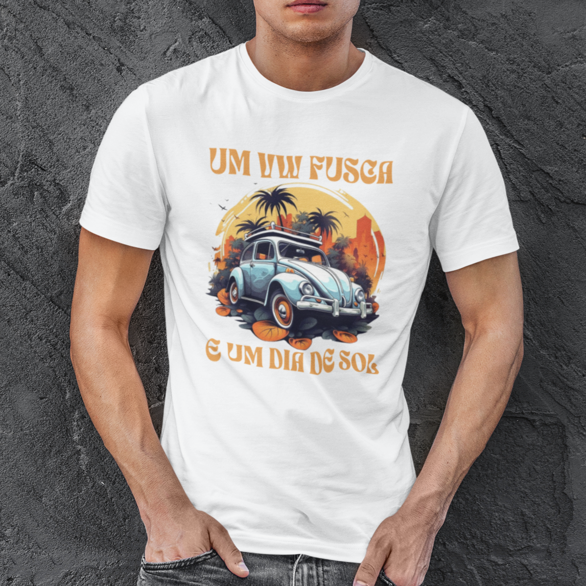 Nome do produto: Camiseta Um Fusca e um dia de sol