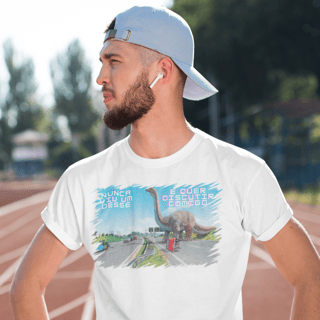Nome do produto Camiseta Dinossauro na Rodovia com Frase