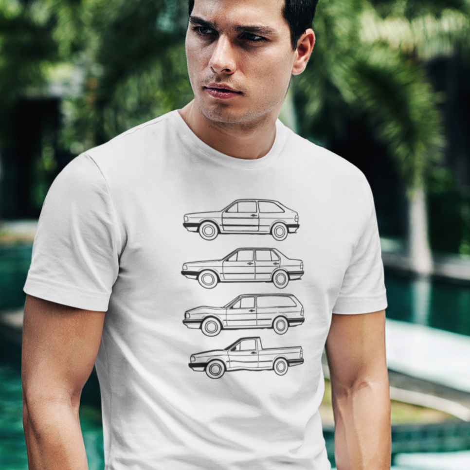 Nome do produto: Camiseta Familia VW Quadrados