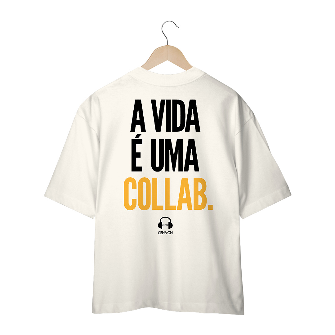 Nome do produto: Camiseta Oversized A Vida É Uma Collab 