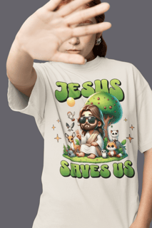 Nome do produto Camiseta Oversized, Jesus Saves Us