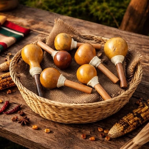 Chocalho Cabaça Pequena Natural Percussão Xamânico Musicalização Infantil Historia