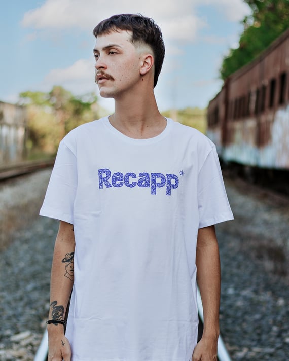 Camiseta Recapp Floral (estampa azul)