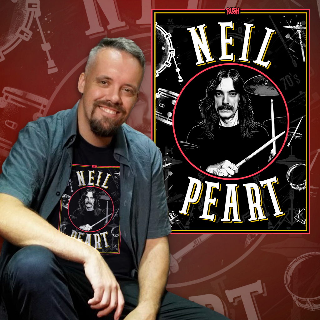 Nome do produto: Camisa RUSH Neil Peart 70 - Adulto