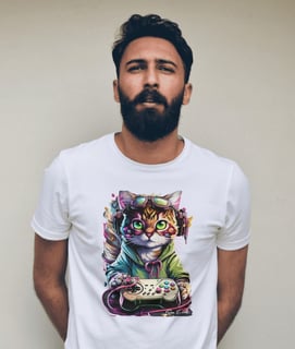 Nome do produto Camiseta Gato Masculina 