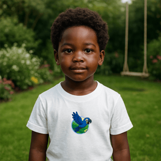 Nome do produto Camiseta infantil - Arara-azul