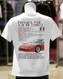 Camiseta Ferrari F40 (branco)