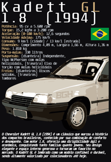 Nome do produto Camiseta Kadett GL