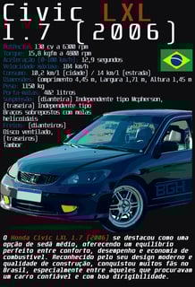 Nome do produto Camiseta Civic LXL 1.7