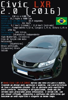 Nome do produto Camiseta Civic LXR 2.0