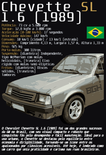 Nome do produto Camiseta Chevette SL 1.6