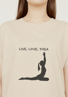 Nome do produto Camiseta Feminina - Live Love Yoga