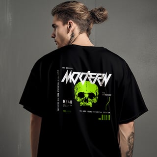 Nome do produto Camiseta Oversized Modern Skull Estampa Costas