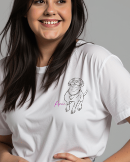 Nome do produto Camiseta T-shirt Personalizada Desenho Foto Arte Pet Cachorro Gato 