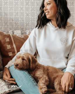 Nome do produto Moletom Canguru Personalizado Desenho Arte Pet Cachorro Gato Foto Linhas Branco