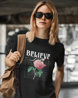 Nome do produto Camiseta Tshirt Believe Roses