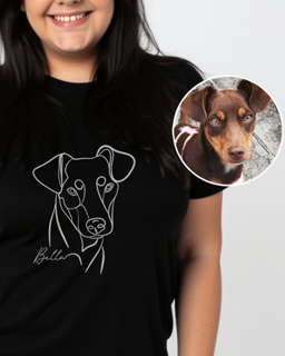 Nome do produto Camiseta T-shirt Personalizada Desenho Foto Arte Pet Cachorro Gato 