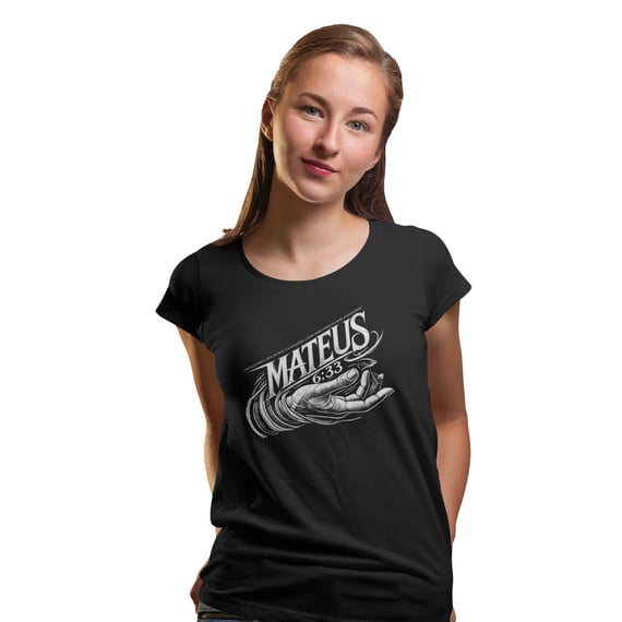 Camiseta Cristã Mateus 6:33 | Baby Long Prime