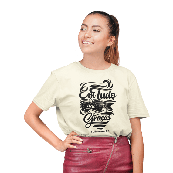 Camiseta Cristã Em tudo daí Graça | Unissex Prime