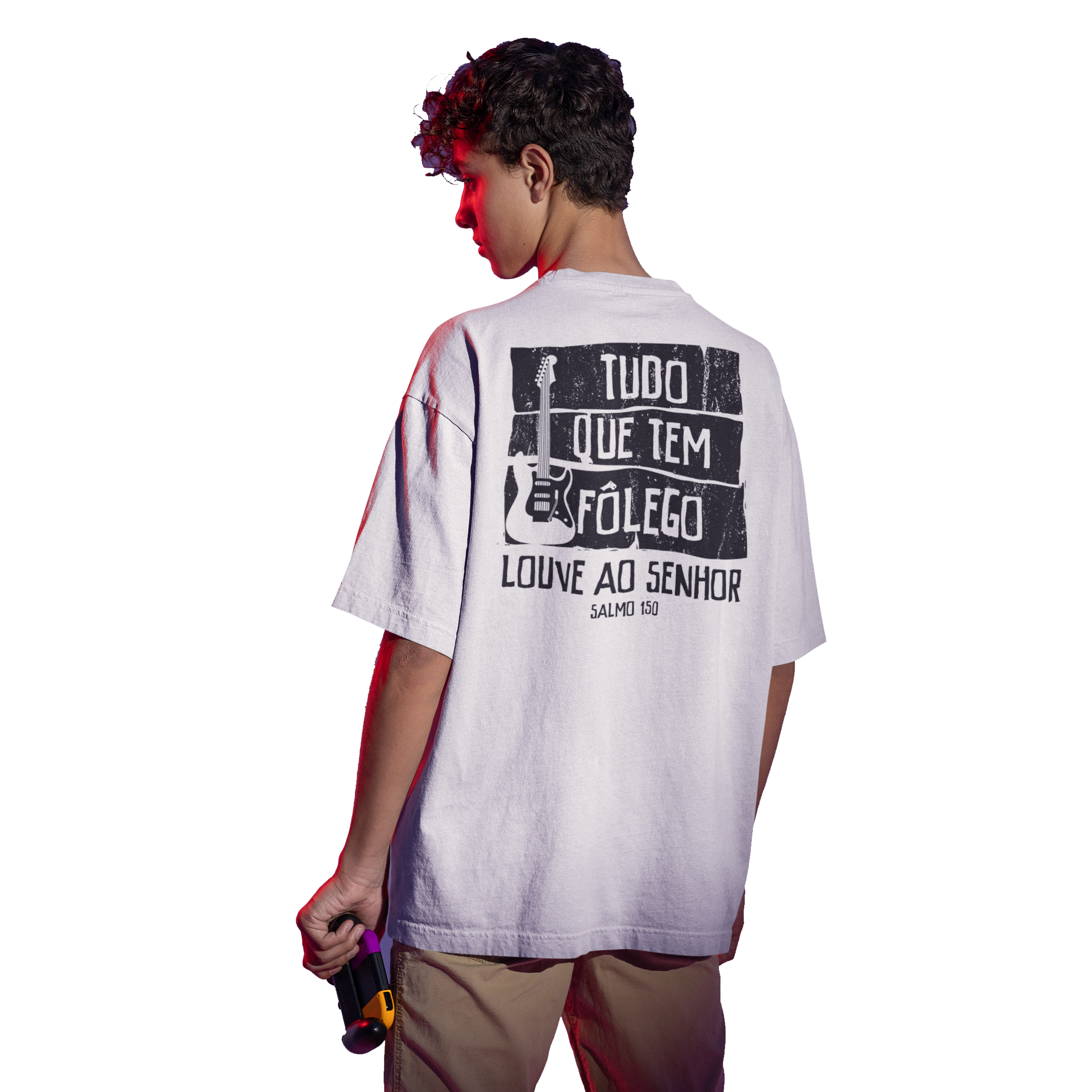 Camisa Oversized - Tudo que tem fôlego Louve ao Senhor