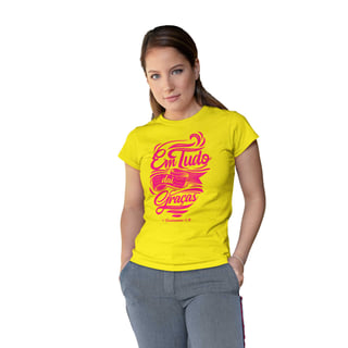 Nome do produto Camiseta Cristã Em tudo daí Graças | Baby Long Quality