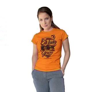 Nome do produto Camiseta Cristã Em tudo daí Graças | Baby Long Quality