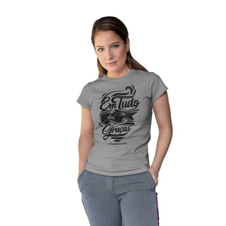 Nome do produto Camiseta Cristã Em tudo daí Graças | Baby Long Quality