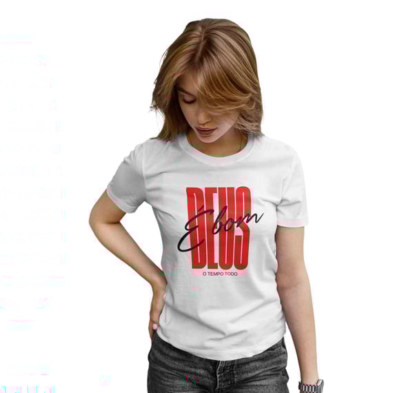 Camiseta Cristã Deus é bom | Unissex Quality