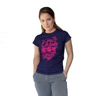 Nome do produto Camiseta Cristã Em tudo daí Graças | Baby Long Quality