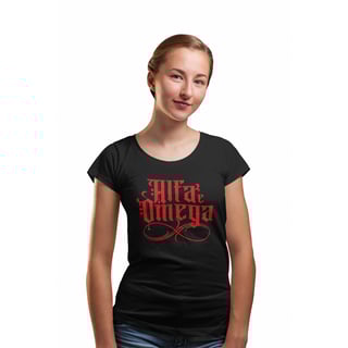 Nome do produto Camiseta Cristã Alfa e Ômega | Baby Long Prime