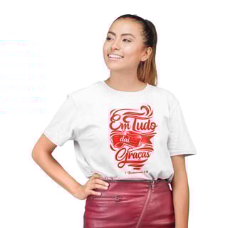 Camiseta Pima - Em tudo daí graça