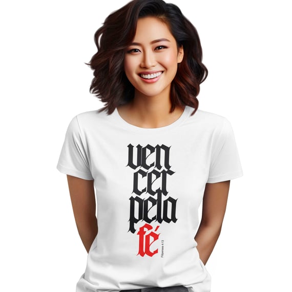 Camiseta Cristã Vencer pela Fé | Baby Long Prime