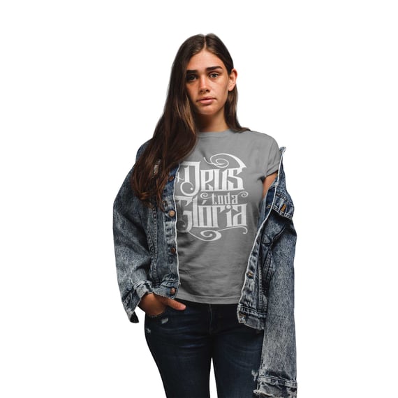 Camiseta Cristã A deus Toda Glória | Baby Long Quality