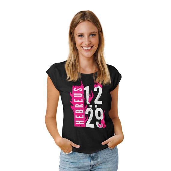 Camiseta Cristã Hebreus 12:29 | Baby Long Prime