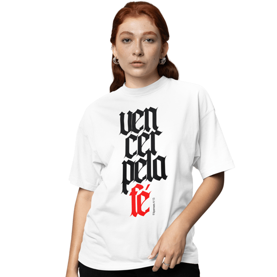 Camiseta Oversized (Frente) - Vencer pela Fé