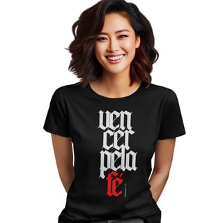Camiseta Cristã Vencer pela Fé | Baby Long Prime