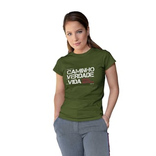 Nome do produto Camiseta Cristã O Caminho a Verdade e a Vida | Baby Long Quality