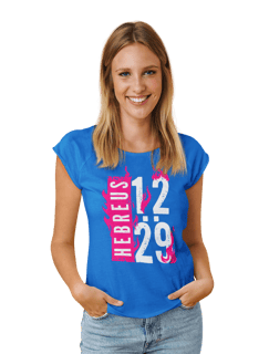 Nome do produto Camiseta Cristã Hebreus 12:29 | Baby Long Quality